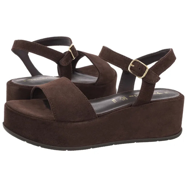  Tamaris Sandały Brązowe 1-28020-42 347 Mocca Suede (tm579-a) Tamaris 