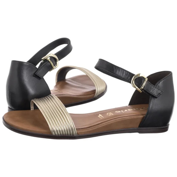  Tamaris Sandały Czarne/złote 1-28110-42 098 Black Comb (tm488-b) Tamaris 