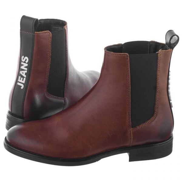  Tommy Hilfiger Sztyblety Pin Logo Chelsea Boot En0en00606 Gvi Winter Cognac (th75-a) Tommy Hilfiger 
