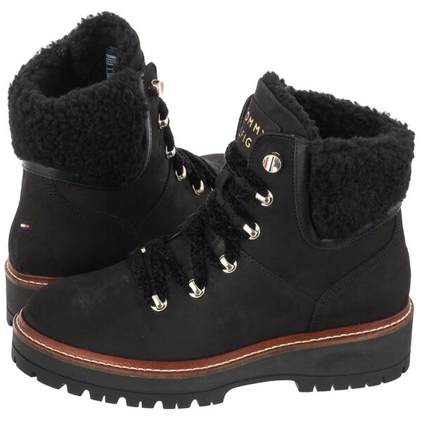  Tommy Hilfiger Trapery Outdoor Flat Boot Black Fw0fw05944 Bds (th323-b) Tommy Hilfiger 