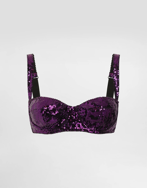  Dolce & Gabbana Dolce & Gabbana Balconette Bra With Micro-sequin Embroidery - Woman Underwear Fuchsia 1b 