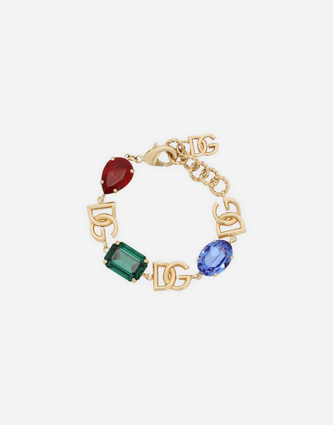  Dolce & Gabbana Dolce & Gabbana Bracelet With Dg Logo And Multi-colored Rhinestones - Woman Bijoux Multi-colored Metal Onesize 