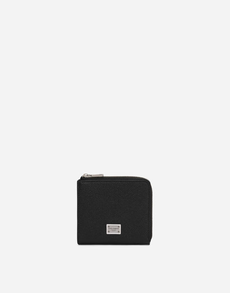  Dolce & Gabbana Dolce & Gabbana Calfskin Card Holder With Branded Plate - Man Wallets And Small Leather Goods Black Leather Onesize 