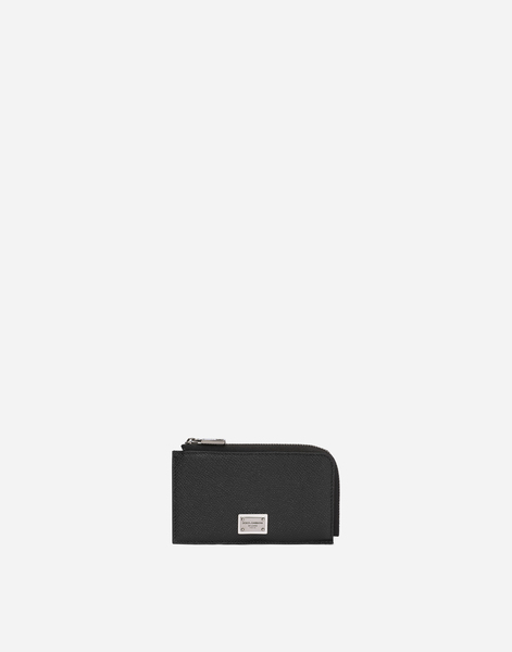  Dolce & Gabbana Dolce & Gabbana Calfskin Card Holder With Branded Plate - Man Wallets And Small Leather Goods Black Leather Onesize 
