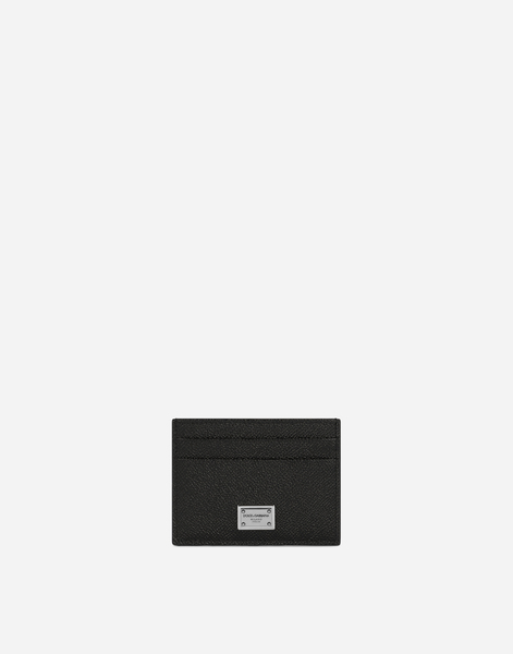  Dolce & Gabbana Dolce & Gabbana Calfskin Card Holder With Branded Plate - Man Wallets And Small Leather Goods Black Leather Onesize 