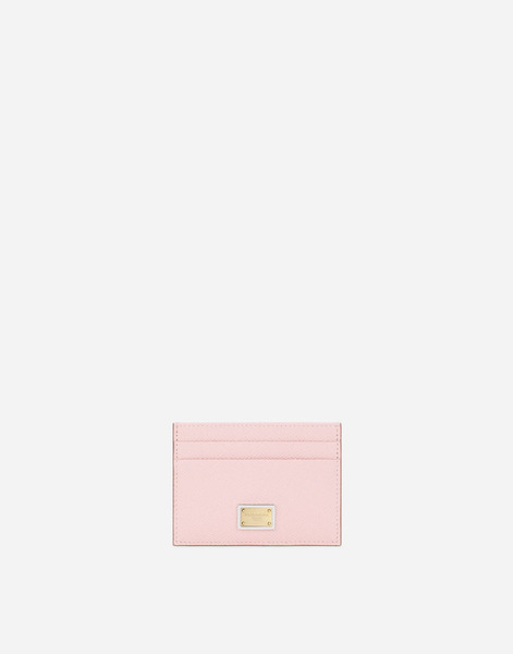  Dolce & Gabbana Dolce & Gabbana Calfskin Card Holder With Plate - Woman Wallets And Small Leather Goods Pink Leather Onesize 