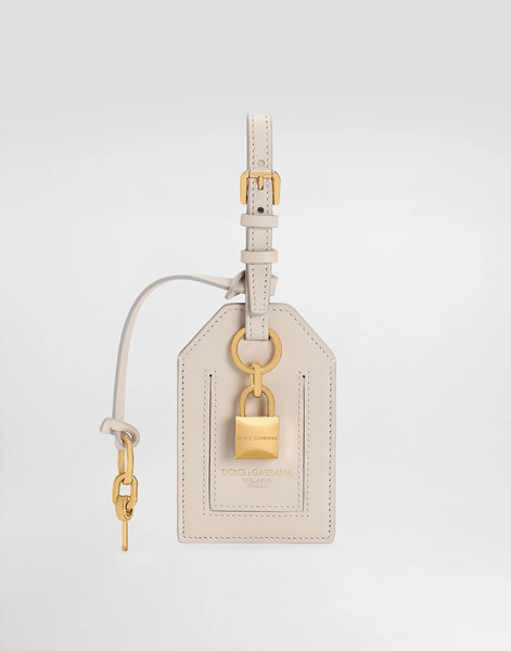  Dolce & Gabbana Dolce & Gabbana Calfskin Keychain - Woman Beige Onesize 