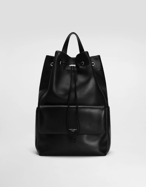  Dolce & Gabbana Dolce & Gabbana Calfskin Nappa Leather Backpack - Man Backpacks And Fanny Packs Black Leather Onesize 