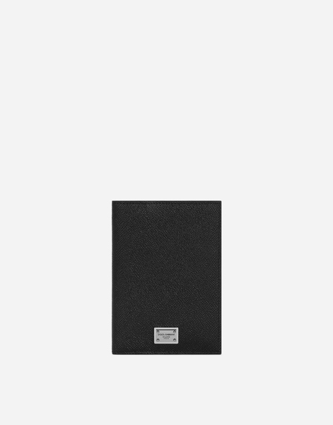  Dolce & Gabbana Dolce & Gabbana Calfskin Passport Holder With Logo Tag - Man Wallets And Small Leather Goods Black Leather Onesize 