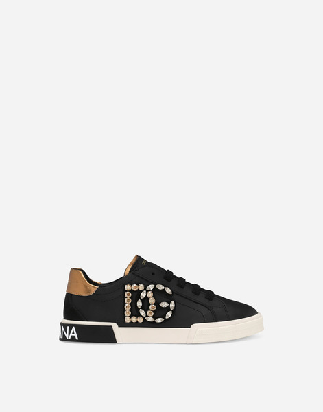  Dolce & Gabbana Dolce & Gabbana Calfskin Portofino Vintage Low-top Sneakers With Dg Logo - Woman Shoes (27-40) Multi-colored Leather 29 