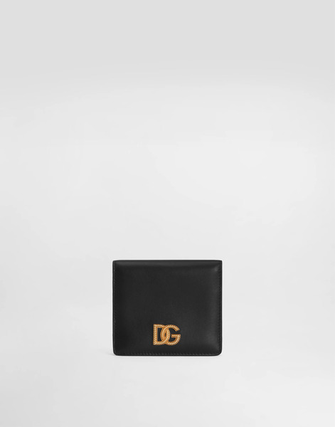 Dolce & Gabbana Dolce & Gabbana Calfskin Wallet With Dg Logo - Woman Wallets And Small Leather Goods Black Leather Onesize 