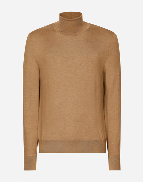  Dolce & Gabbana Dolce & Gabbana Cashmere And Silk Turtle-neck Sweater - Man Sweaters And Cardigans Beige 46 