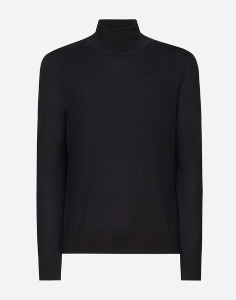  Dolce & Gabbana Dolce & Gabbana Cashmere And Silk Turtle-neck Sweater - Man Sweaters And Cardigans Blue 44 