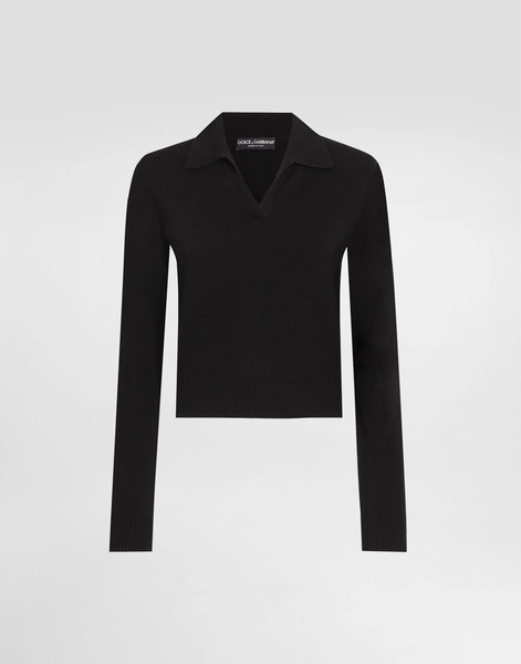 Dolce & Gabbana Dolce & Gabbana Cashmere Polo Pullover - Woman Sweaters And Cardigans Black 48 