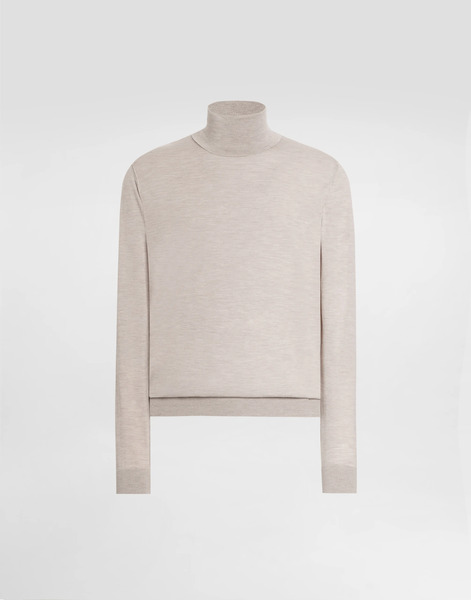  Dolce & Gabbana Dolce & Gabbana Cashmere Turtleneck Pullover - Man Sweaters And Cardigans Beige 56 