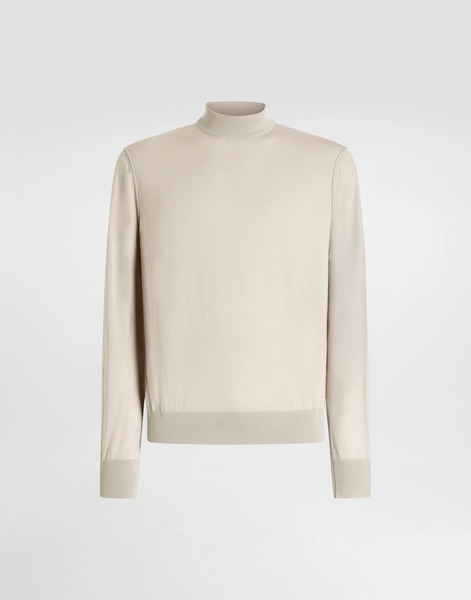  Dolce & Gabbana Dolce & Gabbana Cashmere Turtleneck Pullover - Man Sweaters And Cardigans Beige 44 