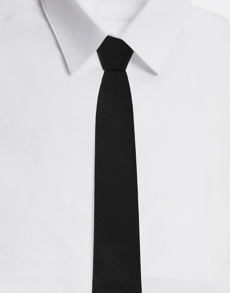  Dolce & Gabbana Dolce & Gabbana 8-cm Silk Jacquard Blade Tie With Dg Logo - Man Ties And Pocket Squares Black Silk Onesize 