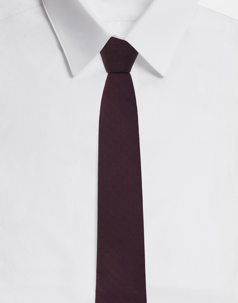  Dolce & Gabbana Dolce & Gabbana 8-cm Silk Jacquard Blade Tie With Dg Logo - Man Ties And Pocket Squares Purple Silk Onesize 