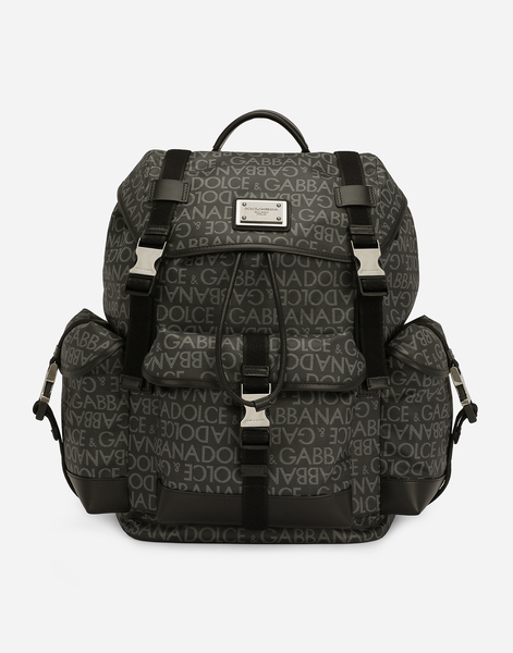  Dolce & Gabbana Dolce & Gabbana Coated Jacquard Backpack - Man Backpacks And Fanny Packs Multi-colored Fabric Onesize 