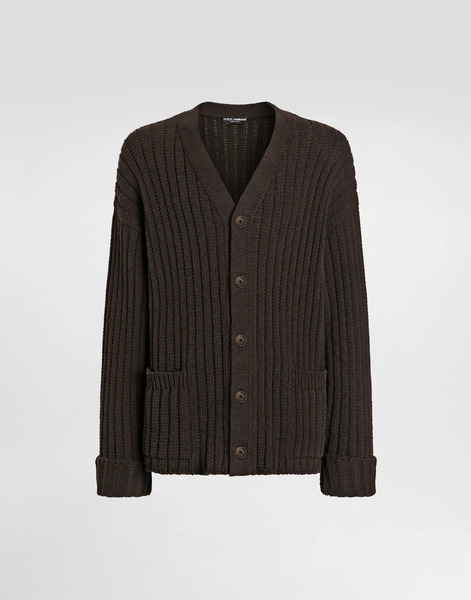  Dolce & Gabbana Dolce & Gabbana Cotton-blend Cardigan - Man Sweaters And Cardigans Brown Xs 