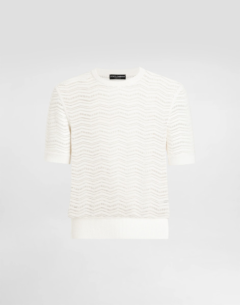  Dolce & Gabbana Dolce & Gabbana Cotton Pullover - Man Sweaters And Cardigans White 48 