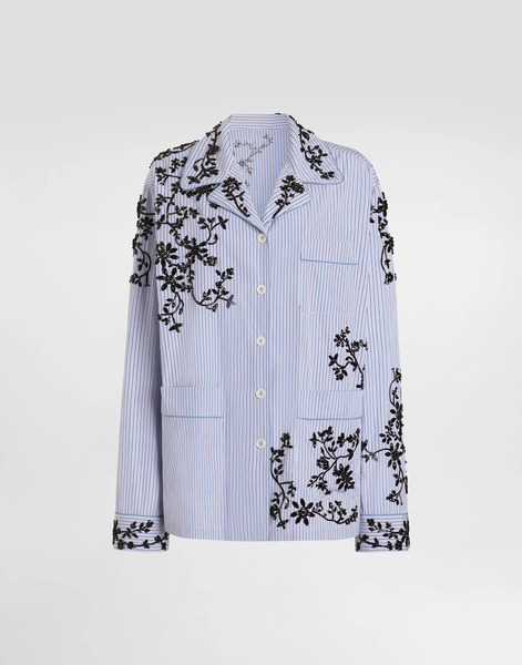  Dolce & Gabbana Dolce & Gabbana Cotton Vanity Shirt With Flowers Embroidery - Woman Shirts And Tops Multi-colored 40 