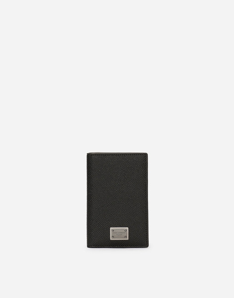  Dolce & Gabbana Dolce & Gabbana Dauphine-print Calfskin Bifold Card Holder - Man Wallets And Small Leather Goods Black Leather Onesize 