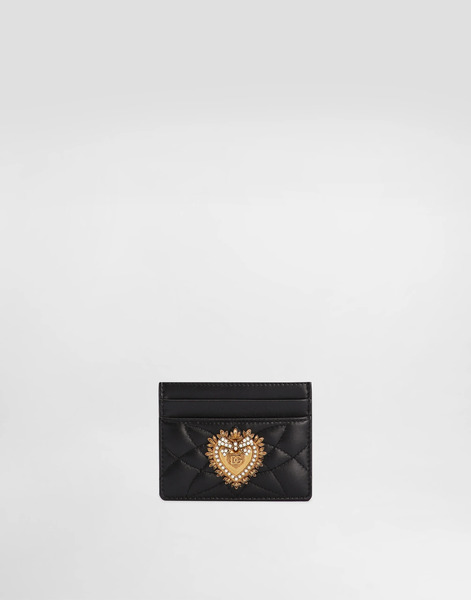  Dolce & Gabbana Dolce & Gabbana Devotion Credit Card Holder - Woman Wallets And Small Leather Goods Black Leather Onesize 