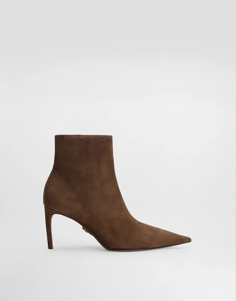  Dolce & Gabbana Dolce & Gabbana Devotion Suede Ankle Boots - Woman Boots And Booties Brown 41.5 