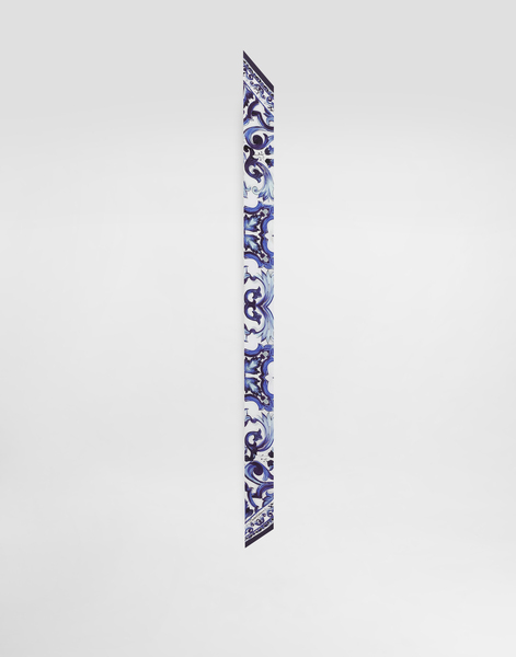  Dolce & Gabbana Dg Exclusive Dolce & Gabbana Majolica-print Silk Twill Bandeau - Woman Scarves And Silks White Onesize 