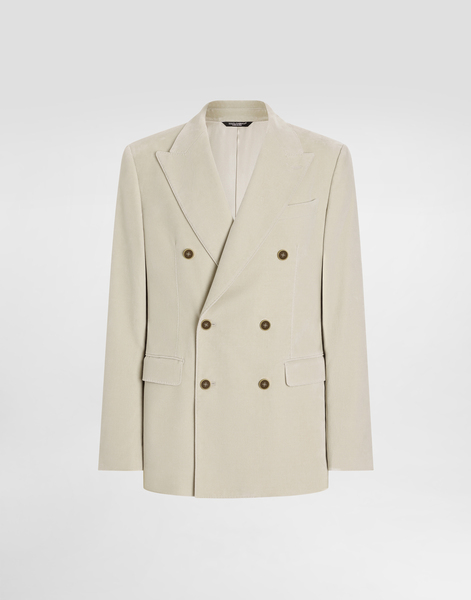  Dolce & Gabbana Dolce & Gabbana Double-breasted Velvet Jacket - Man Suits And Blazers Beige 54 