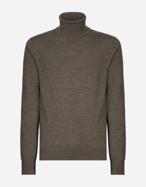 Dolce & Gabbana Dolce & Gabbana Extra-fine Cashmere Turtleneck Sweater - Man Sweaters And Cardigans Gray Cashmere 56 