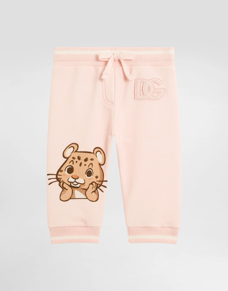  Dolce & Gabbana Dolce & Gabbana Fleece Trousers With Leopard Print - Woman Trousers And Skirts Multicolor 6/9 Months 