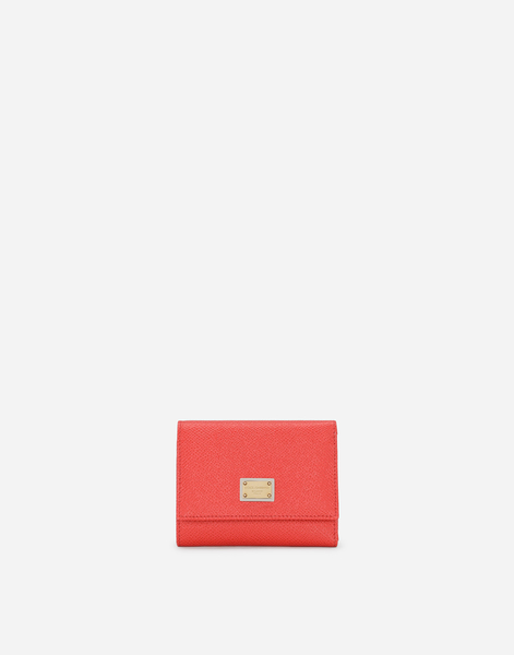  Dolce & Gabbana Dolce & Gabbana French Flap Wallet With Tag - Woman Wallets And Small Leather Goods Orange Leather Onesize 
