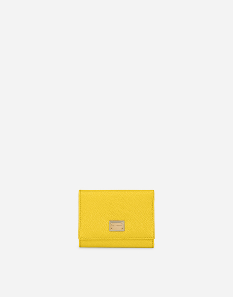  Dolce & Gabbana Dolce & Gabbana French Flap Wallet With Tag - Woman Wallets And Small Leather Goods Yellow Leather Onesize 