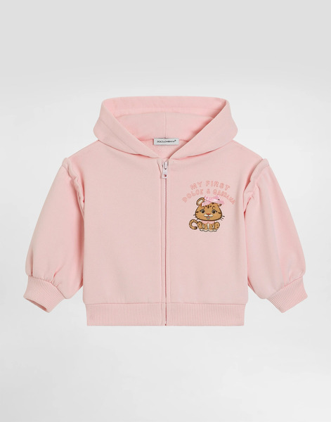  Dolce & Gabbana Dolce & Gabbana Hooded Sweatshirt With Leopard Print And Bow - Woman Collection Pink 24/30 Months 