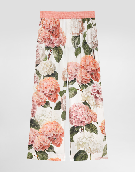  Dolce & Gabbana Dolce & Gabbana Hydrangea-print Vanity Twill Trousers - Woman Trousers And Skirts Multicolor 4 Years 