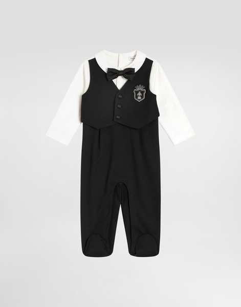  Dolce & Gabbana Dolce & Gabbana Interlock And Jersey Romper With Embroidery - Man Gift Sets And Babygrows Multi-colored 12/18 Months 