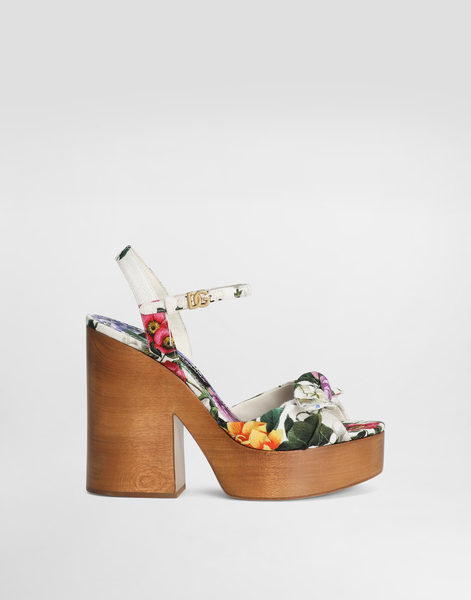  Dolce & Gabbana Dolce & Gabbana Jacquard Platform Sandals - Woman Sandals And Wedges Print 41 