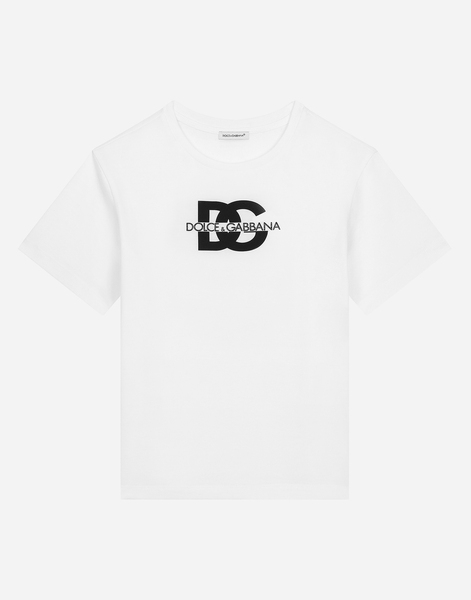  Dolce & Gabbana Dolce & Gabbana Jersey T-shirt With Dg Logo Print - Baby Male T-shirts And Sweatshirts White 5 Years 