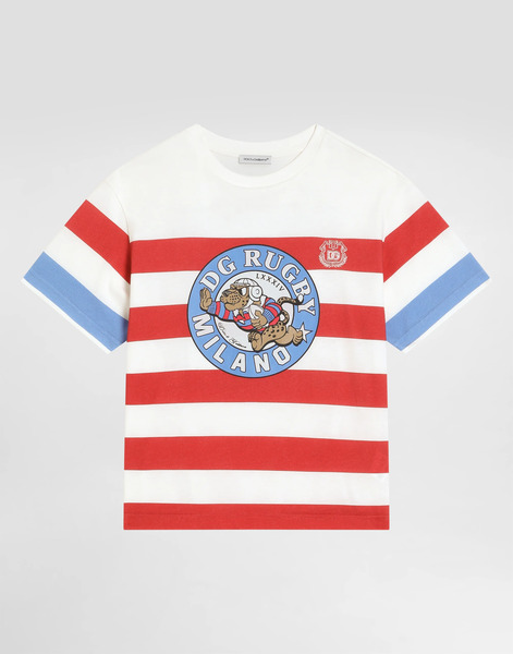  Dolce & Gabbana Dolce & Gabbana Jersey T-shirt With Military Print - Man T-shirts And Sweatshirts Multicolor 2 Years 