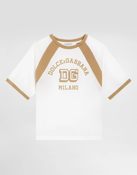  Dolce & Gabbana Dolce & Gabbana Jersey T-shirt With Print And Embroidery - Man T-shirts And Sweatshirts White 6 Years 