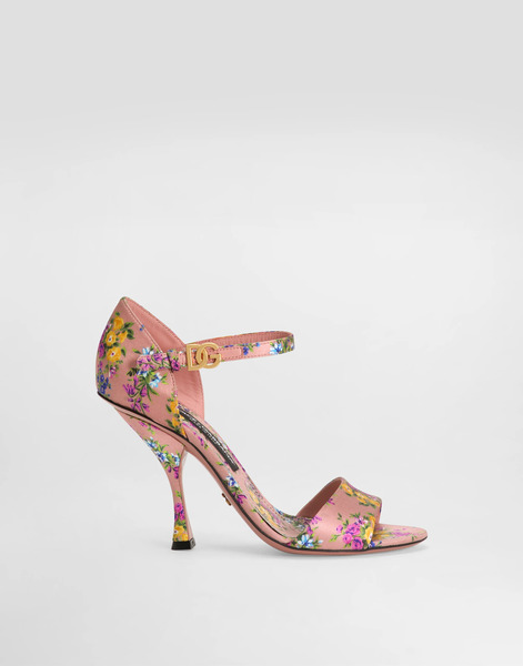  Dolce & Gabbana Dolce & Gabbana Keira Satin Sandal With Little Flowers Print - Woman Sandals And Wedges Multicolor 36.5 