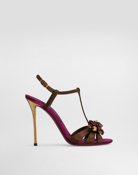  Dolce & Gabbana Dolce & Gabbana Keira 2.0 Satin Sandals With Embellishments - Woman Sandals And Wedges Multicolor 35 