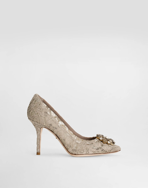  Dolce & Gabbana Dolce & Gabbana Lace Rainbow Pumps With Brooch Detailing - Woman Pumps And Slingback Beige Lace 37.5 