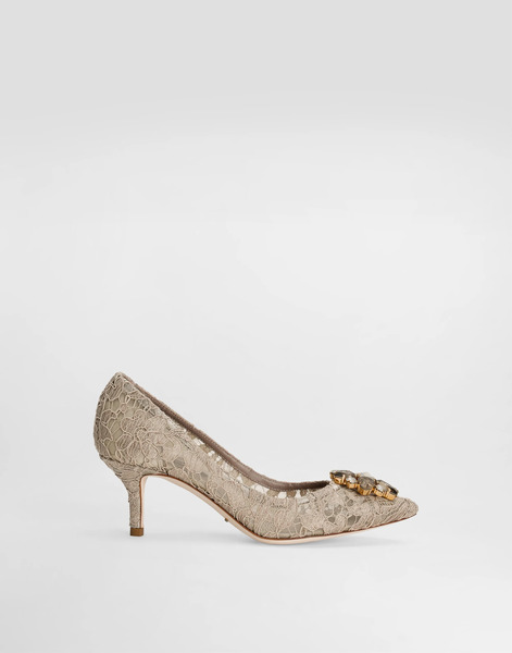  Dolce & Gabbana Dolce & Gabbana Lace Rainbow Pumps With Brooch Detailing - Woman Pumps And Slingback Beige Lace 39.5 