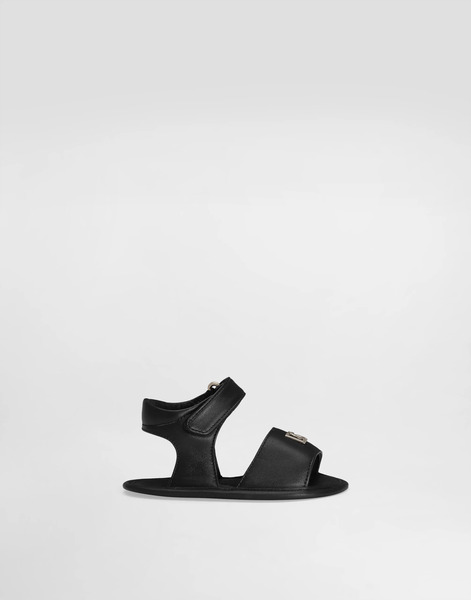  Dolce & Gabbana Dolce & Gabbana Lambskin Nappa Sandals With Dg Logo - Woman Newborn Girls' Shoes (16-20) Blue Leather 17 