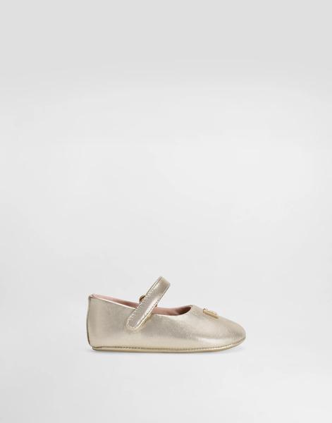  Dolce & Gabbana Dolce & Gabbana Laminated Nappa Leather Ballet Flats - Woman Newborn Girls' Shoes (16-20) Grey Leather 17 