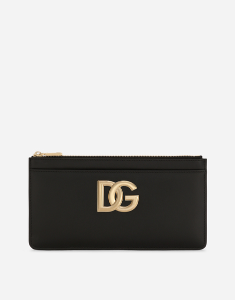  Dolce & Gabbana Dolce & Gabbana Large Calfskin Card Holder With Dg Logo - Woman Wallets And Small Leather Goods Black Leather Onesize 
