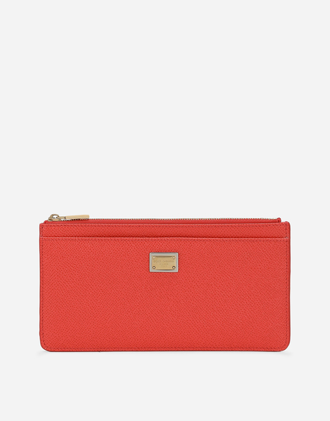  Dolce & Gabbana Dolce & Gabbana Large Card Holder With Tag - Woman Wallets And Small Leather Goods Orange Leather Onesize 